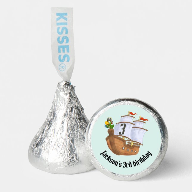 Pirate Ship Children's Birthday With Age Hershey®'s Kisses® (Front)
