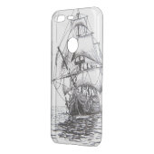 Pirate Ship Drawing Uncommon Google Pixel Case (Back/Left)