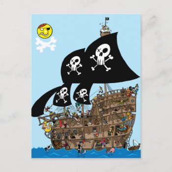 Pirate Ship Escape Postcard by StiKtoonz at Zazzle