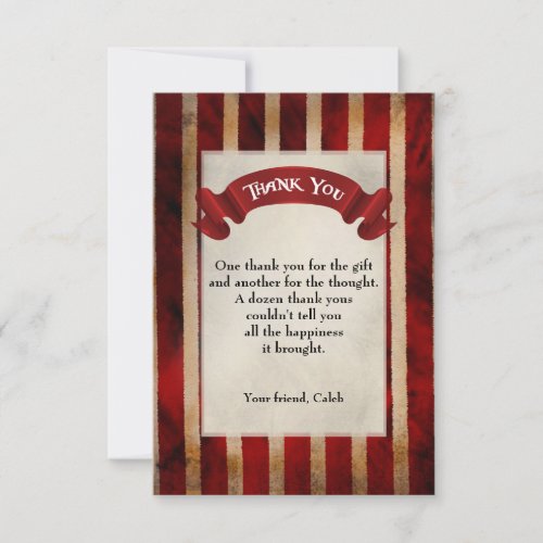 Pirate Ship Grunge Birthday Party Thank You Card