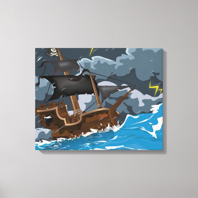 Pirate Ship in Storm Canvas Print (Front)
