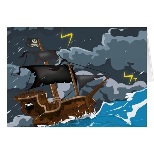 Pirate Ship in Storm Cards (Front Horizontal)