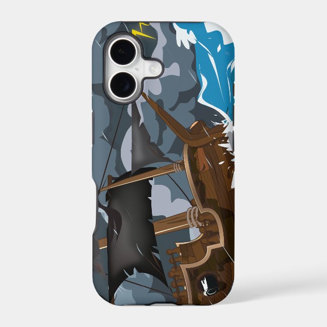 Pirate Ship in Storm Iphone Case (Back)