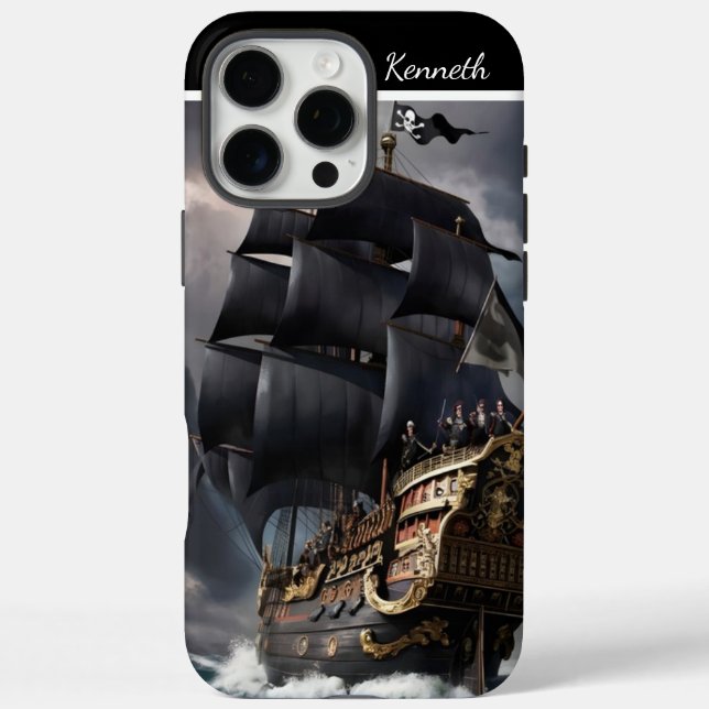 Pirate Ship In Stormy Seas Case-Mate iPhone Case (Back)