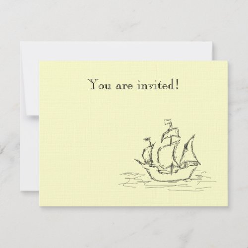 Pirate ship. personalized invitations
