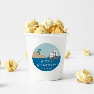 Pirate Ship Kids Birthday Party Classic Round Sticker