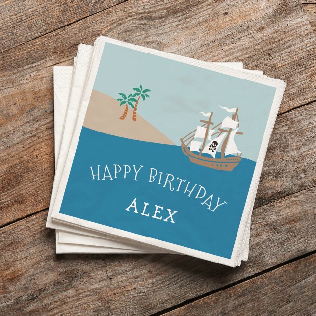 Pirate Ship Kids Birthday Party Paper Napkins (Creator Uploaded)