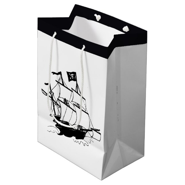 Pirate Ship Medium Gift Bag (Front Angled)