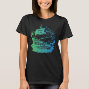 Pirate Ship Men Women Kids Nautical Boat T-Shirt