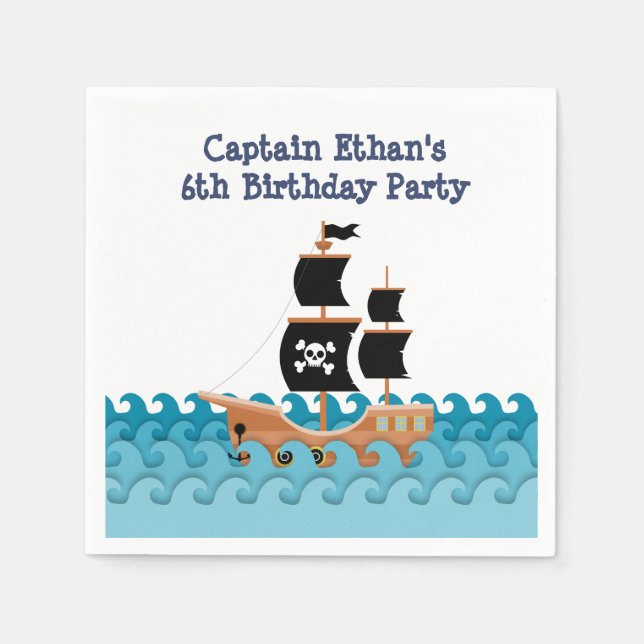 Pirate Ship Napkins (Front)
