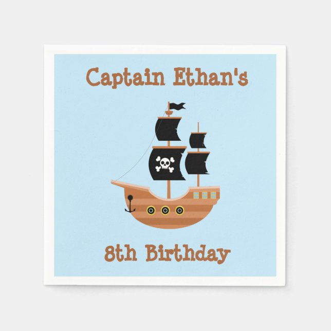 Pirate Ship Napkins (Front)