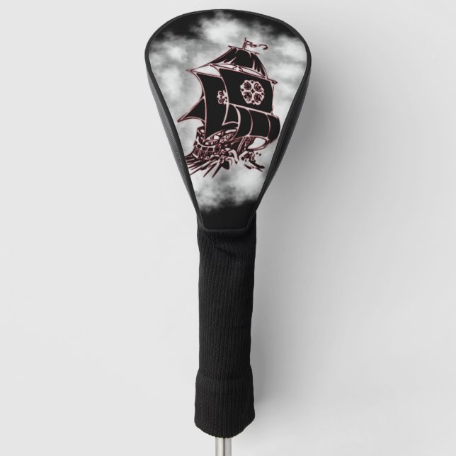 Pirate Ship Nautical Golf Head Cover (Front)