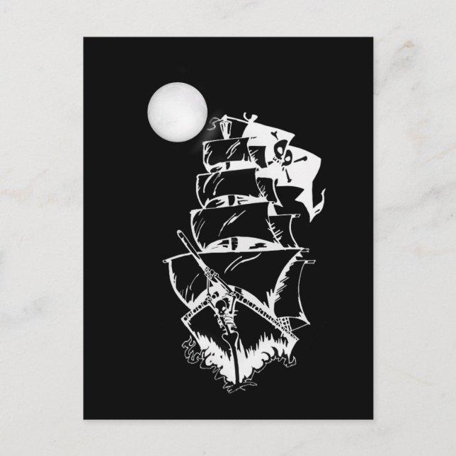 Pirate Ship on the High Seas Postcard (Front)
