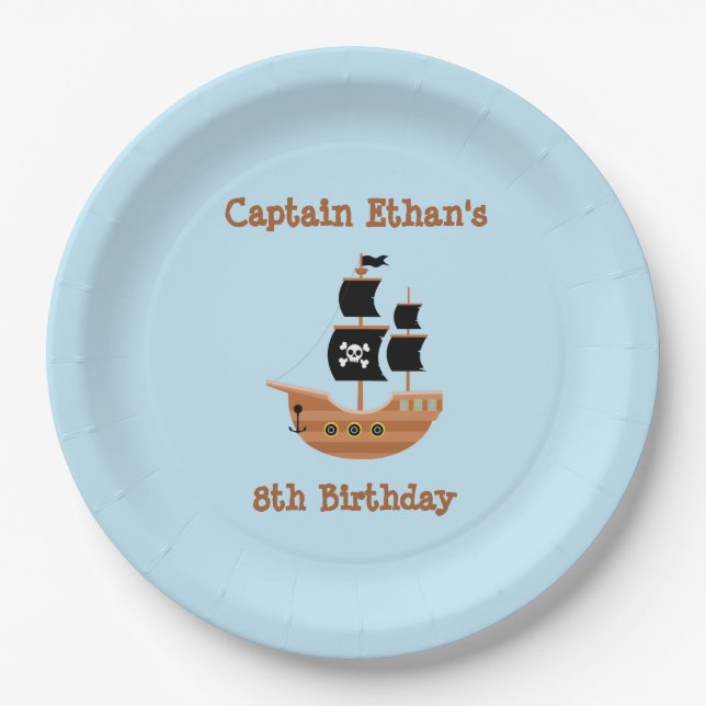 Pirate Ship Paper Plates (Front)