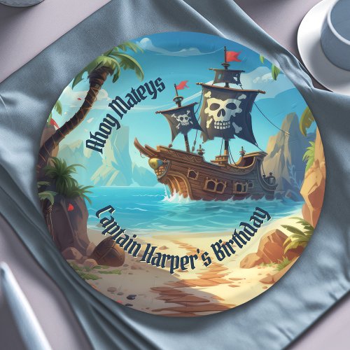 Pirate Ship  Paradise Island Adventure Paper Plates
