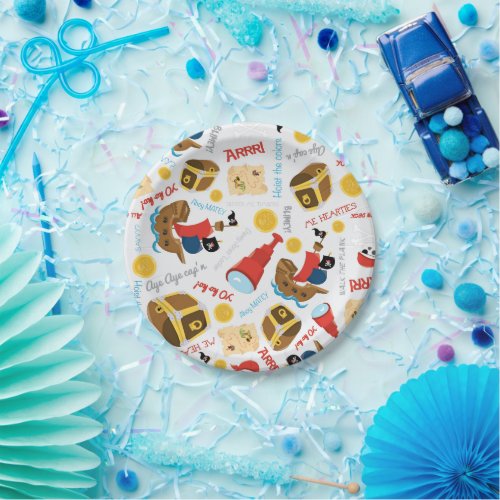 Pirate ship pattern party paper plate
