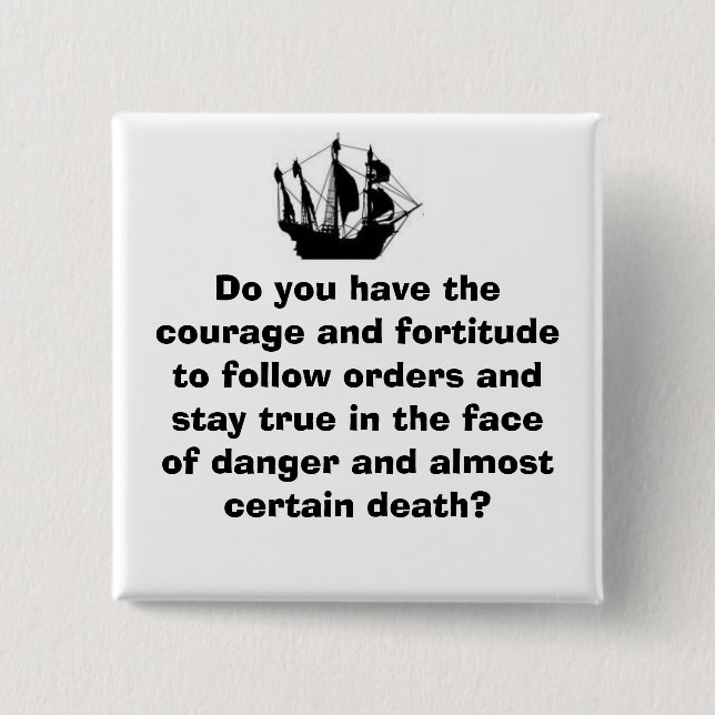 Pirate Ship Pinback Button (Front)