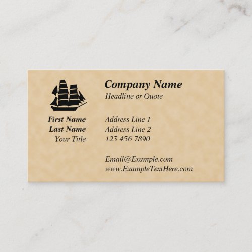 Pirate Ship. Sailing Ship. Business Cards