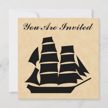 Pirate Ship. Sailing Ship. Invitation by Graphics_By_Metarla at Zazzle