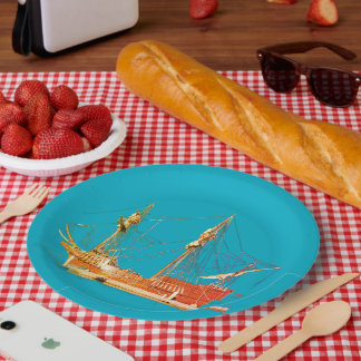 Pirate Ship San Salvador Paper Plates