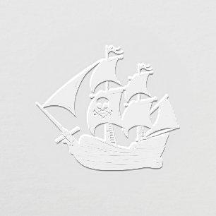 Pirate Ship Skull Crossbones Image Only No Text Embosser