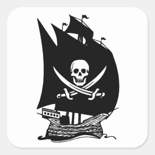 Pirate Ship Square Sticker