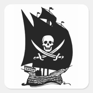 Pirate Ship Square Sticker