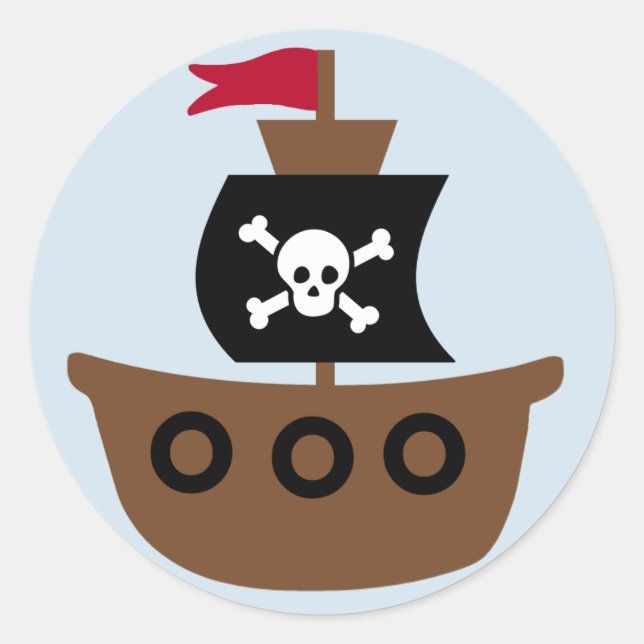 Pirate ship sticker for kids (Front)