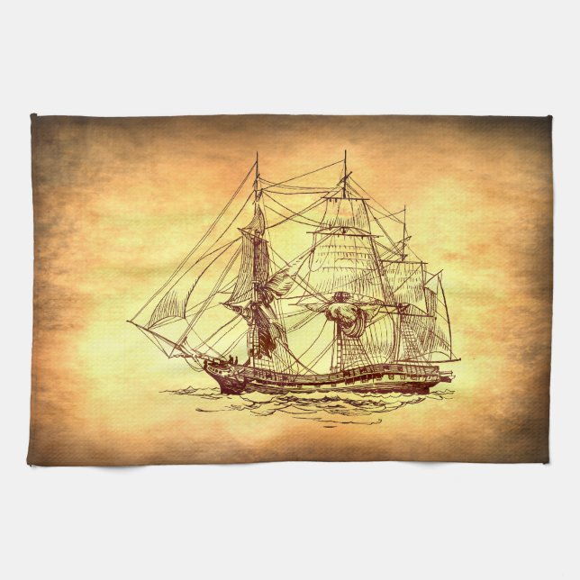 pirate ship towel (Horizontal)
