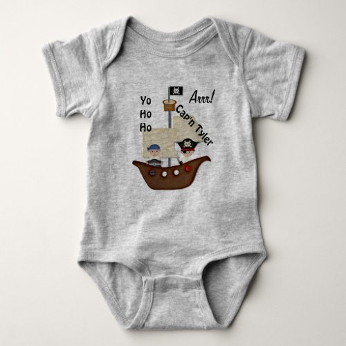 Pirate Ship Treasure Baby Baby Bodysuit