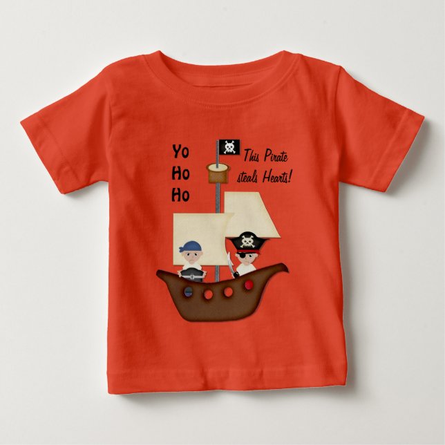 Pirate Ship Treasure Baby T-Shirt (Front)