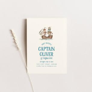 Pirate Ship Treasure Birthday Invite