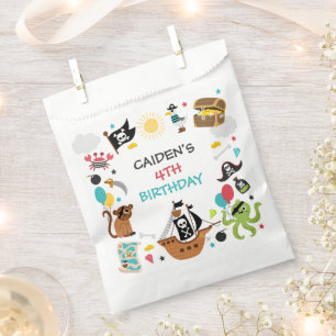 Pirate Ship Treasure Birthday Party Favor Bag