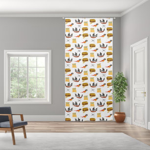 Pirate Ship Treasure Chest Theme Pattern Blackout Curtains
