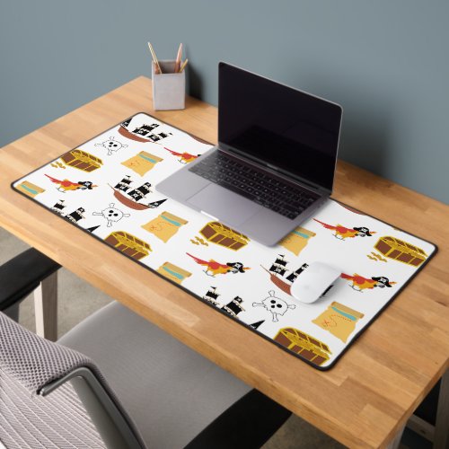 Pirate Ship Treasure Chest Theme Pattern Desk Mat