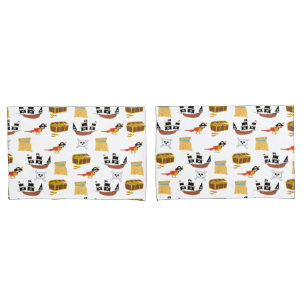 Pirate Ship Treasure Chest Theme Pattern Pillow Case