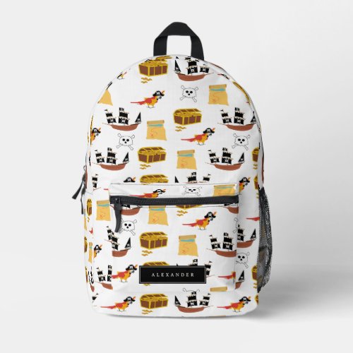 Pirate Ship Treasure Chest Theme Pattern Printed Backpack