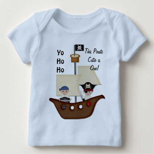 Pirate Ship Treasure First Birthday Baby T_Shirt