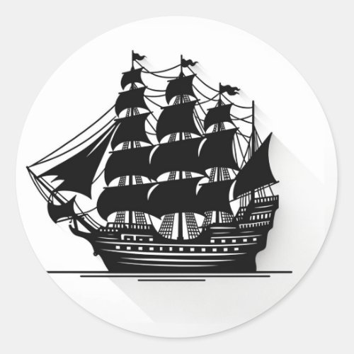 Pirate Ship Treasure Hunting Birthday Party Classic Round Sticker