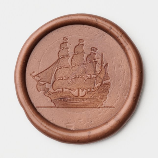 Pirate Ship Treasure Hunting Birthday Party Wax Seal Sticker (Front)
