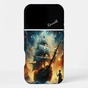 Pirate Ship Under Starry Skies iPhone 16 Pro Max Case