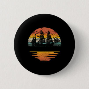 Pirate Ship Vintage Nautical Sailing Boat Button