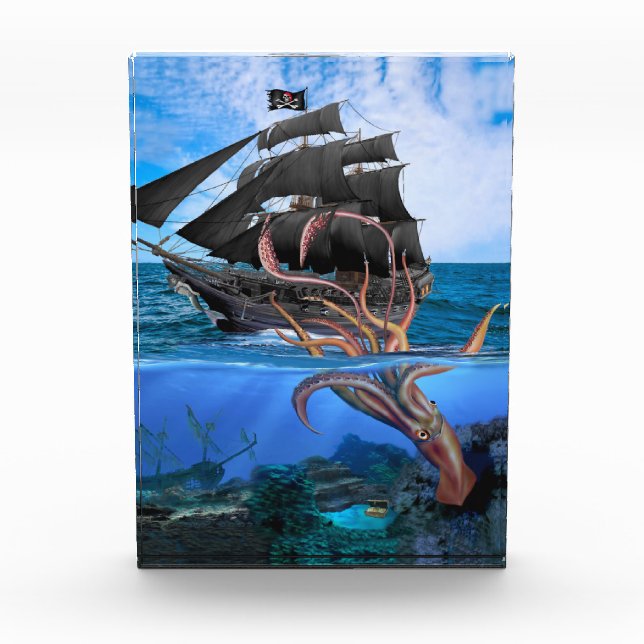 Pirate Ship vs The Giant Squid Acrylic Award (Front)