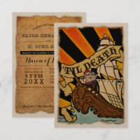 pirate ship wedding invitations