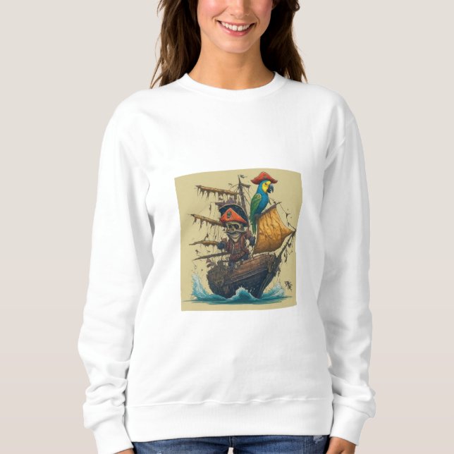 pirate ship with a parrot sweatshirt (Front)