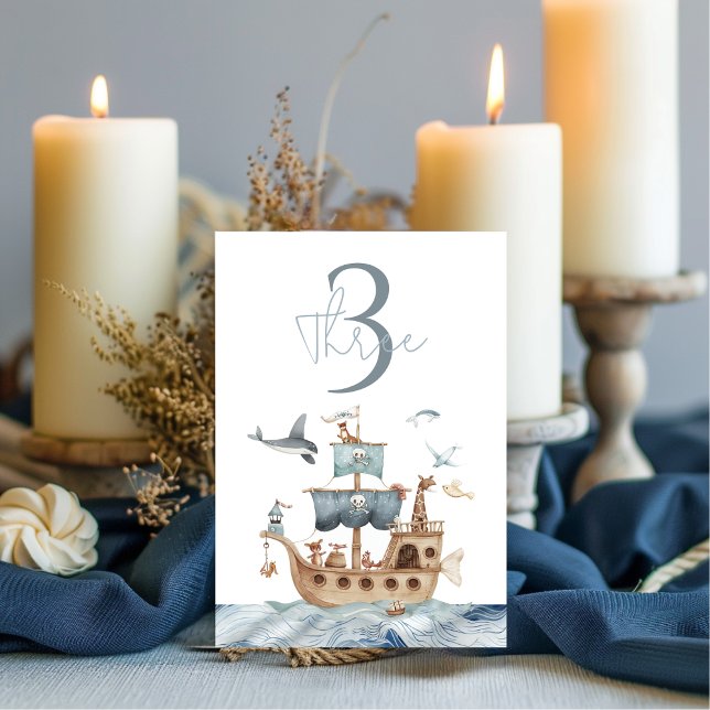 Pirate Ship with Animals Kids Party  Table Number (Creator Uploaded)