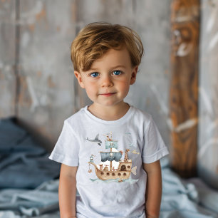 Pirate Ship with Animals Kids Party Toddler T-shirt