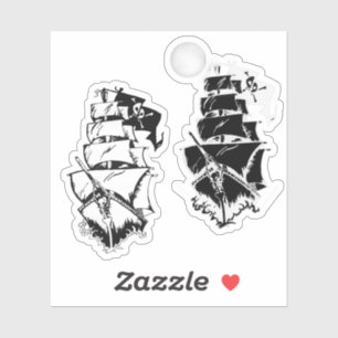 Pirate Ships at Sea Sticker