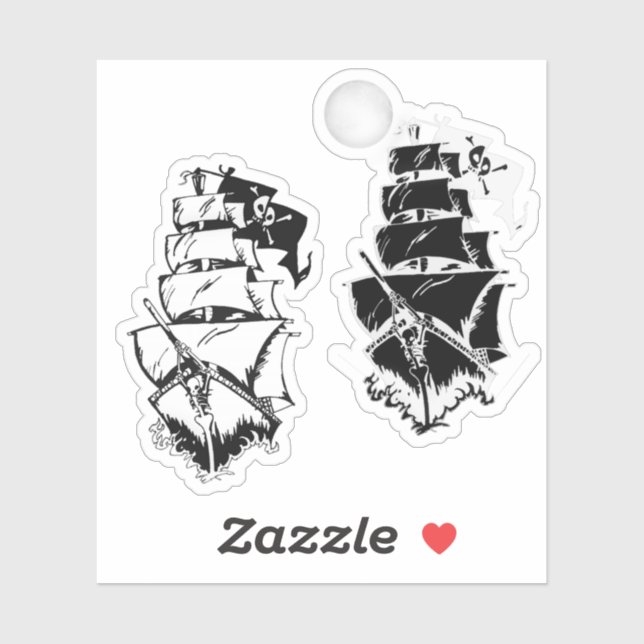 Pirate Ships at Sea Sticker (Sheet)