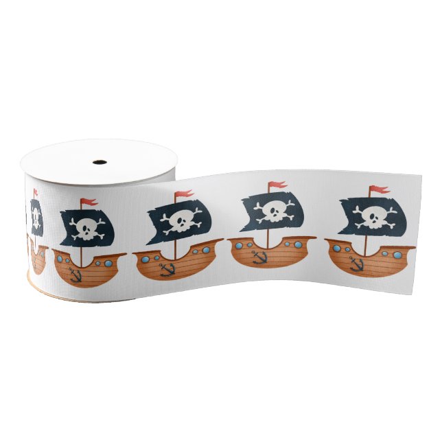 Pirate Ships Grosgrain Ribbon (Spool)